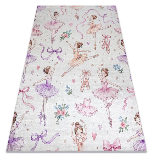 BAMBINO 61600 covor lavabil Balerina, pentru copii anti-alunecare - cremă / roz
