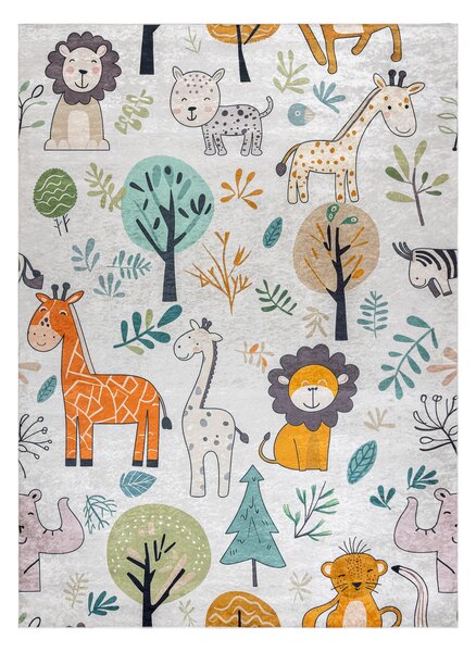 BAMBINO 61570 covor lavabil Animale, Africa pentru copii anti-alunecare - cremă / verde
