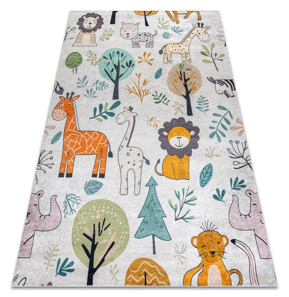 BAMBINO 61570 covor lavabil Animale, Africa pentru copii anti-alunecare - cremă / verde