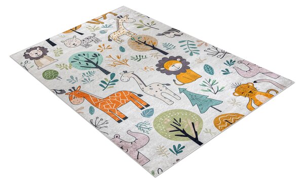 BAMBINO 61570 covor lavabil Animale, Africa pentru copii anti-alunecare - cremă / verde