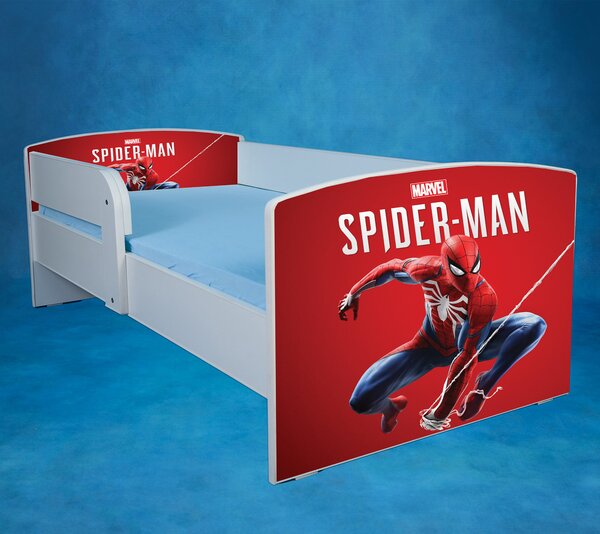 Pat baieti 2-8 ani Spider Man 2 cu saltea inclusa 140x70 cm, varianta cu sertar ptv1739