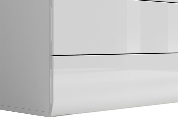 Comodă Azteca Trio KOM4S/8/11 (Alb + Alb lucios). Promo -9%. 1004813