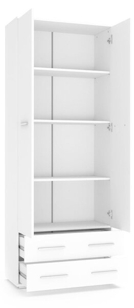 Raft Cirveso 107, Alb lucios, Stejar Sonoma, PAL laminat, 200x77x40cm, 61 kg