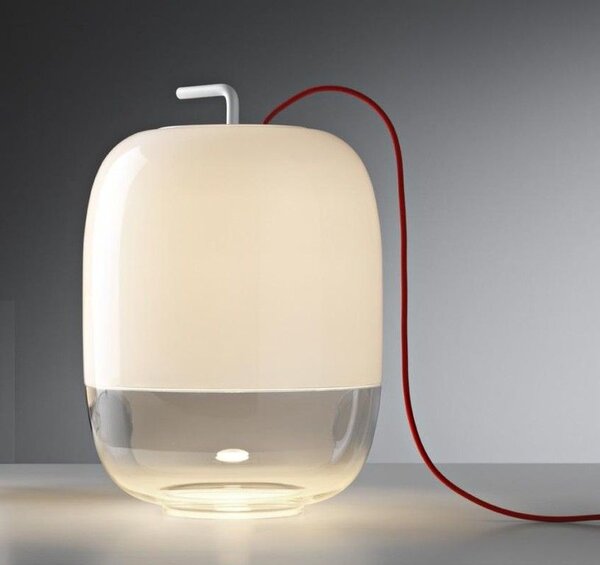 Gong T3 - Lampă de masă albă din sticlă