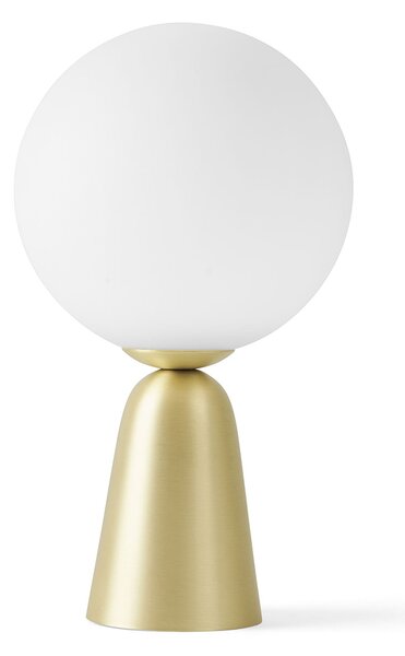 Lunar I - Lampă de masă aurie cu abajur alb din sticlă