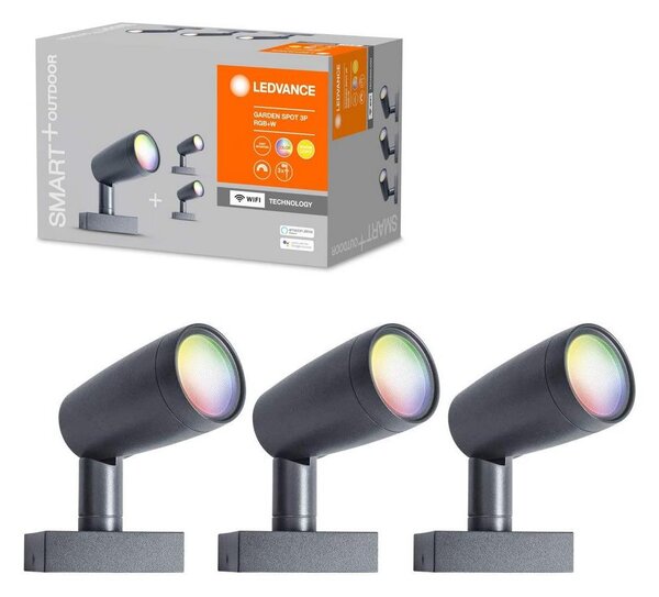 SET 3x lampă LED RGBW de exterior SMART + SPOT 3xLED/4,5W/230V IP65 Wi-Fi Ledvance