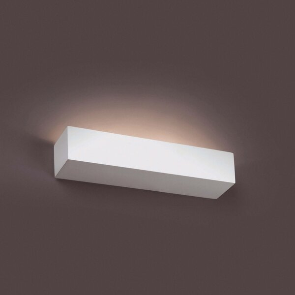 Eaco 353 - Aplică albă rectangulară din ghips cu 2 surse de lumină