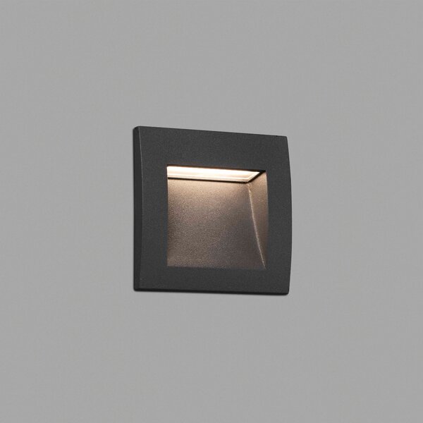 Sedna 90 LED - Lampă încastrată în perete gri din aluminiu