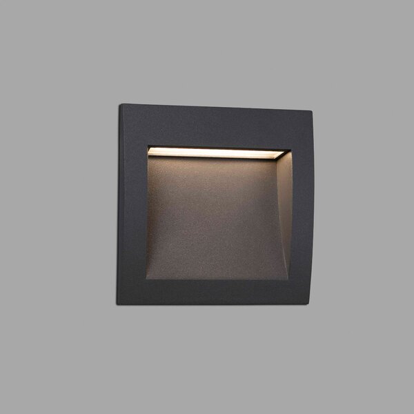 Sedna 140 LED - Lampă încastrată în perete gri din aluminiu