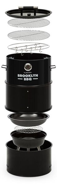 Klarstein Brooklyn-BBQ, 4-în-1, grill butoi, Ø 42 cm, oțel, vopsea pulbere
