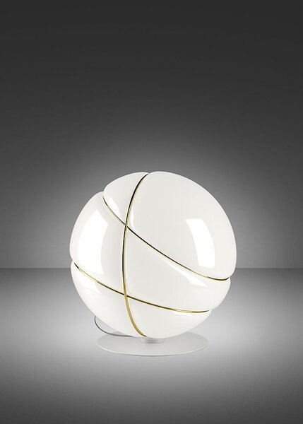 Armilla - Lampă de masă alb/auriu sferică din sticlă