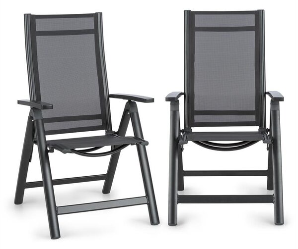 Blumfeldt Cádiz, scaun pliabil, set de 2 bucăți, 59,5 x 107 x 68 cm, ComfortMesh, antracit
