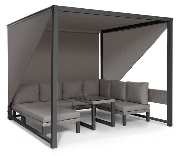 Blumfeldt Havana, Pavilion & Lounge-Set, 270x230x270cm, 4 canapele de două locuri, gri