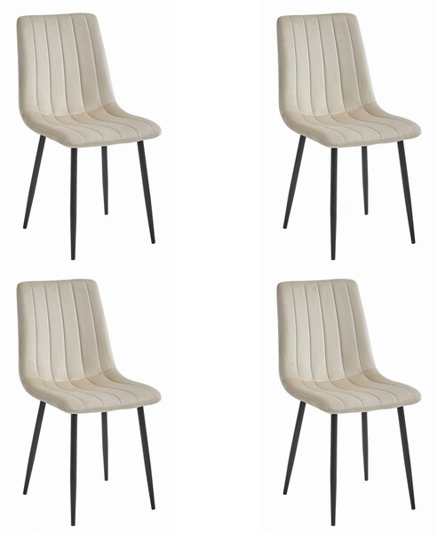 Set 4 Scaune Bucatarie/Dining Gabe Catifea Bej