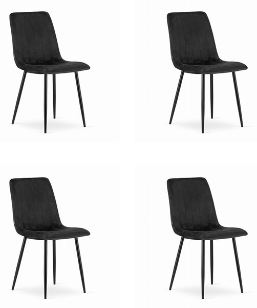 Set 4 Scaune Bucatarie/Dining Gabe Catifea Negru