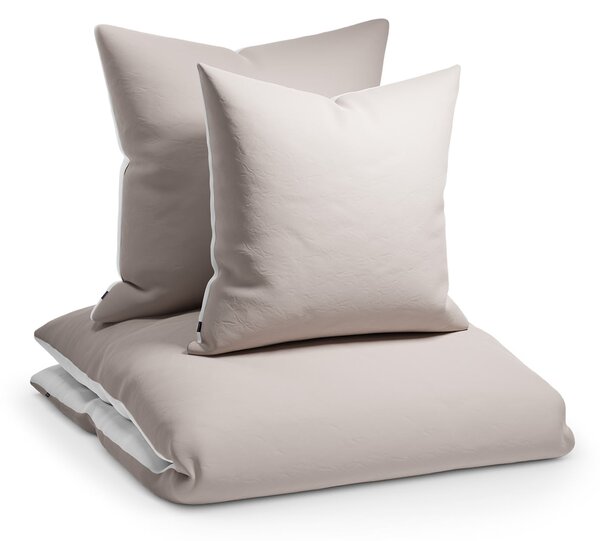Sleepwise Soft Wonder-Edition, lenjerie de pat, 155 x 200 cm, taupe / alb
