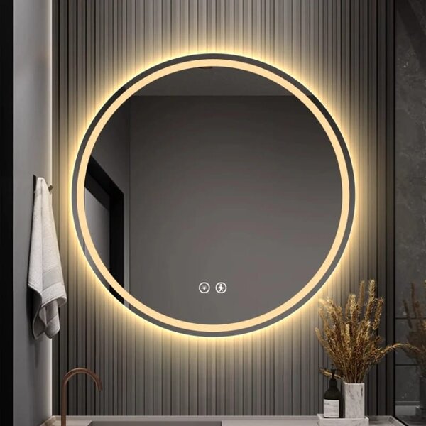 Oglindă Baie LED Premium cu Senzor Touch, Lumina Rece/Calda/Neutra, 80cm