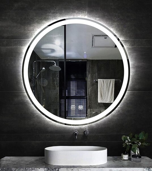 Oglindă Baie LED Premium cu Senzor Touch, Lumina Rece/Calda/Neutra, 80cm