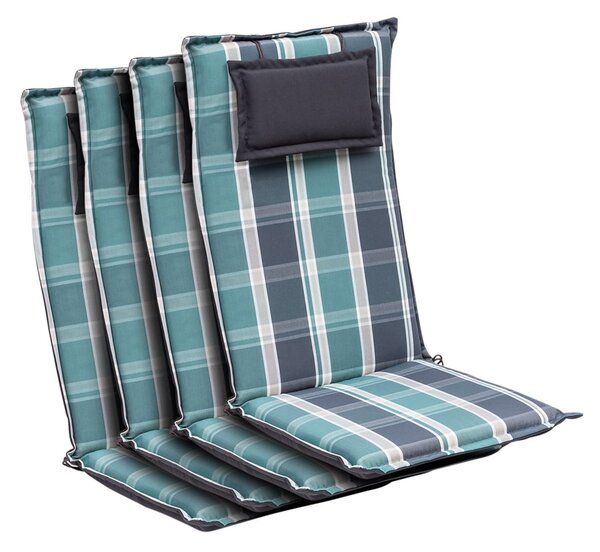 Blumfeldt Donau, pernă, pernă pentru scaun, spătar înalt, pernă scaun de grădină, poliester, 50 × 120 × 6 cm, 2 × pernă