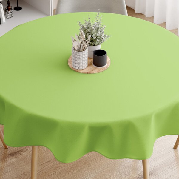 Goldea față de masă din bumbac verde - rotundă Ø 140 cm