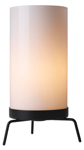 PM-02 - Lampă de masă neagră cilindrică din sticlă