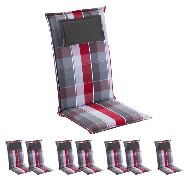 Blumfeldt Donau, pernă, pernă pentru scaun, spătar înalt, pernă scaun de grădină, poliester, 50 × 120 × 6 cm, 8 x pernă bancă