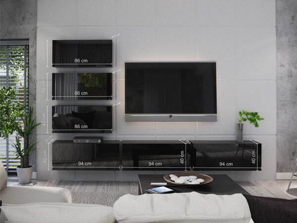 Mobilier living Begonia (alb + alb lucios). 1007687