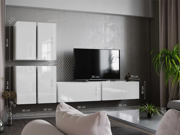 Mobilier living Brefio (alb + alb lucios). 1007695