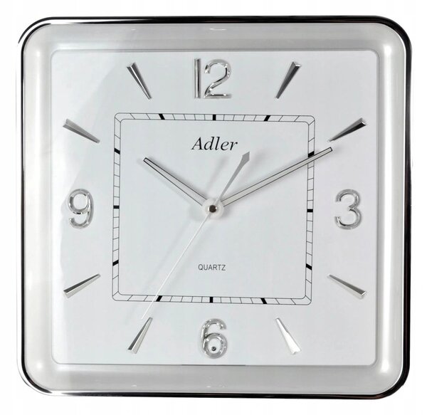 Ceas de perete Adler cu lumina led W165 Silver 32 cm