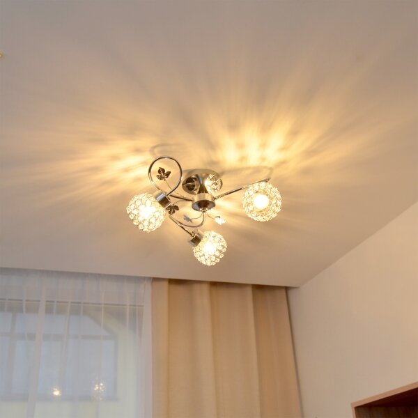 Lustră aplicată SOPHIA 3xE27/15W/230V crom lucios/transparent