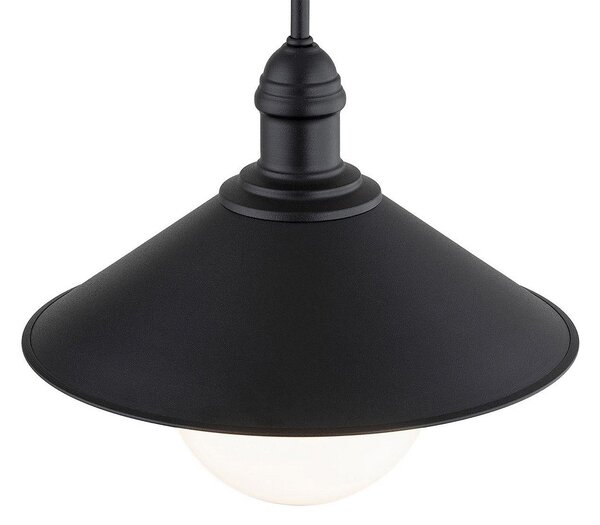 Argon Lampa suspendată pentru exterior Enduro, negru, oțel, sticlă, IP44, E27, reglabil, Negru, Metal