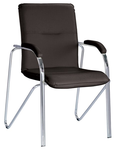 Scaun vizitator MULLER Soft, Negru piele ecologica