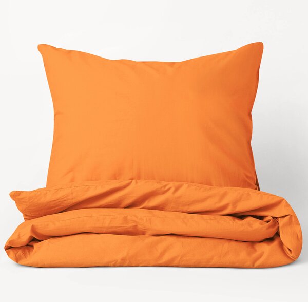 Goldea lenjerie de pat din 100% bumbac - portocaliu 140 x 220 și 70 x 90 cm