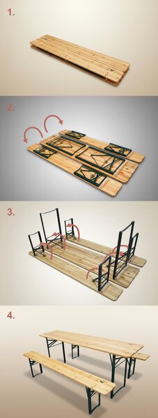 Set de bere din lemn – 200 cm, 70cm