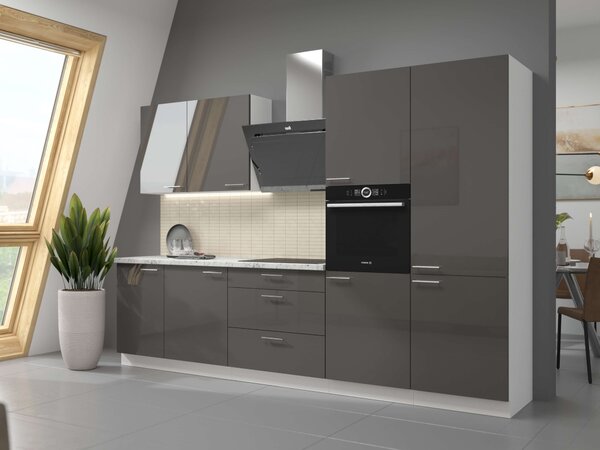 Dulap de bucătărie pentru alimente Lavera 40 DK 210 2F (alb + gri lucios). 1032429