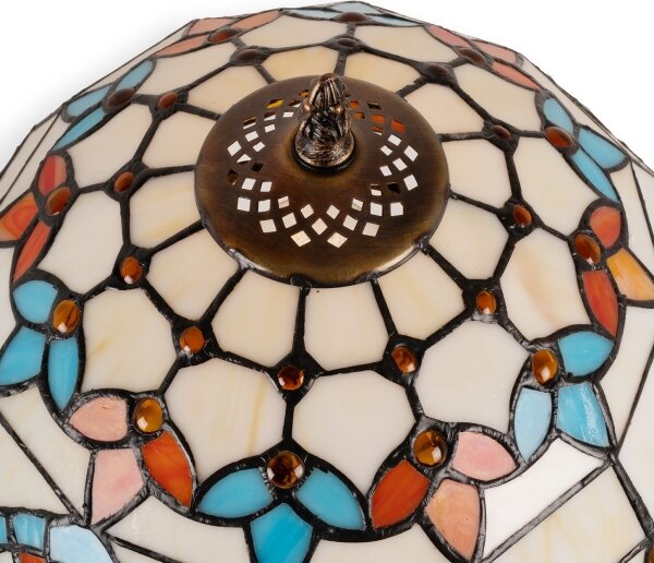 Brilagi - Lampă de masă Tiffany MIRABELLA, cu vitralii, 1xE27/60W/230V + 1xE14/40W