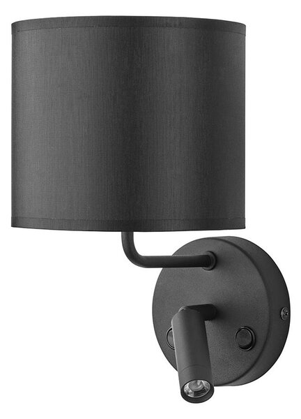 Lampă LED de perete RICHI 1xE27/15W/230V + LED/3W/230V neagră