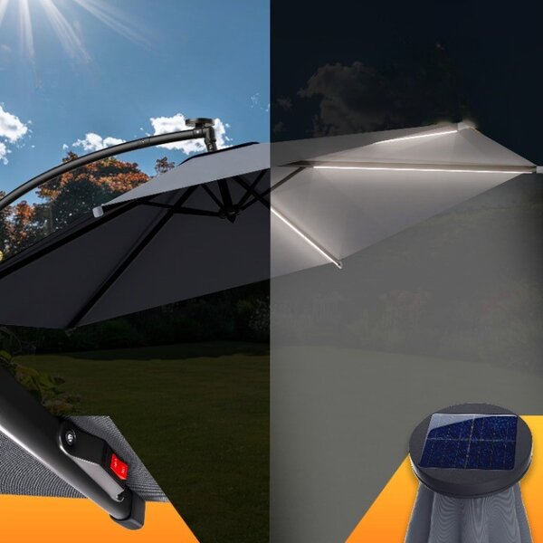 Deuba LED umbrelă de soare Mali Ø350 cm - antracit