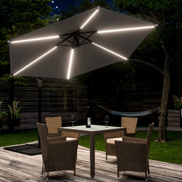 Deuba LED umbrelă de soare Mali Ø350 cm - antracit