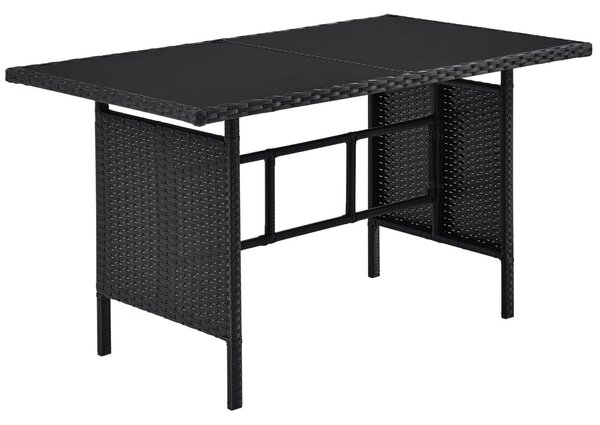Juskys Set de grădină din ratan Manacor - negru/perne crem