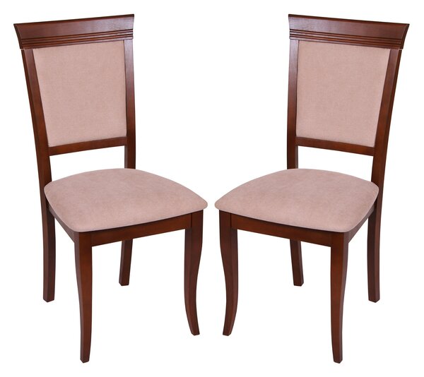 Set 2 scaune ROMA, Lemn, Nut Misty beige