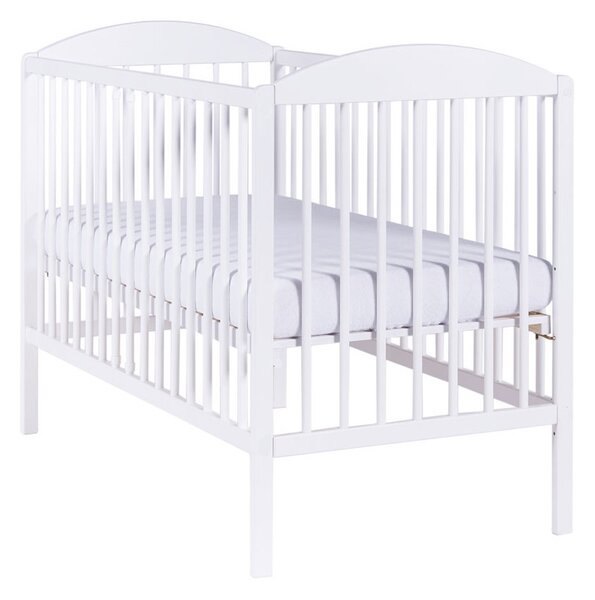 Patut din lemn masiv 120x60 cm Kidizi Orella alb, reglabil pe 3 nivele, certificat EN71