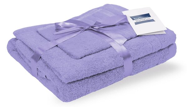 Set Prosoape Bumbac 600 Gsm De Fata 50x90 Cm + De Corp 70x140 + De Maini 30x50 Cm, Lila