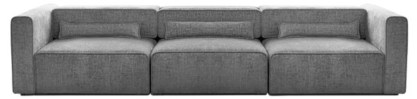 Canapea Extensibilă 5 locuri ZANETTO, cu 3 lăzi depozitare, 340x103x70 cm, Gri-Onyx