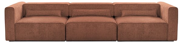 Canapea Extensibilă 5 locuri ZANETTO, cu 3 lăzi depozitare, 340x103x70 cm, Bordeaux-Onyx