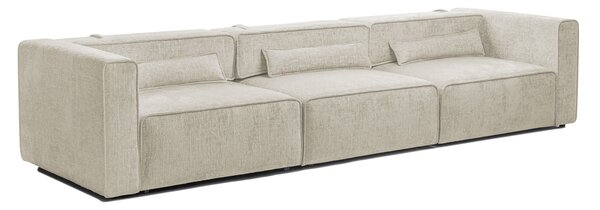 Canapea Extensibilă 5 locuri ZANETTO, cu 3 lăzi depozitare, 340x103x70 cm, Crem-Onyx