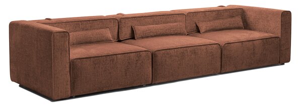 Canapea Extensibilă 5 locuri ZANETTO, cu 3 lăzi depozitare, 340x103x70 cm, Bordeaux-Onyx