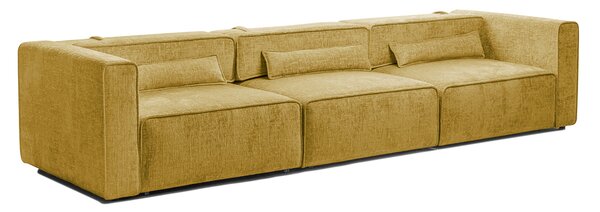 Canapea Extensibilă 5 locuri ZANETTO, cu 3 lăzi depozitare, 340x103x70 cm, Galben-Onyx