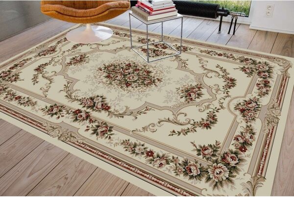 Covor crem cu flori si medalion 574 Selectează mărime: 100 X 200