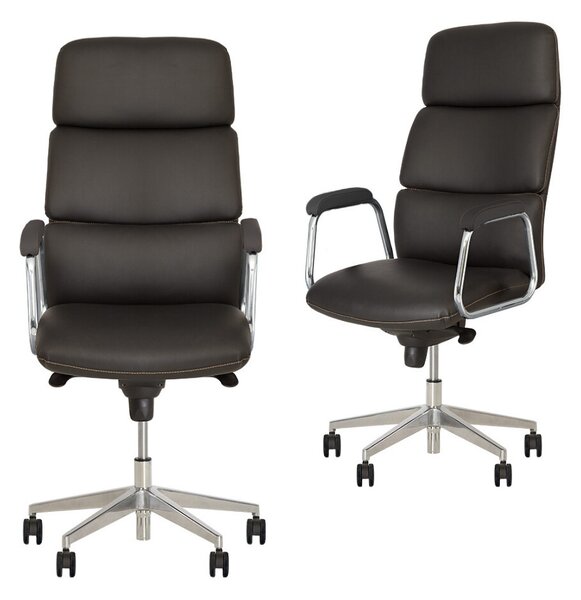 Set 2 scaune directoriale VEGAS, Negru, piele ecologica